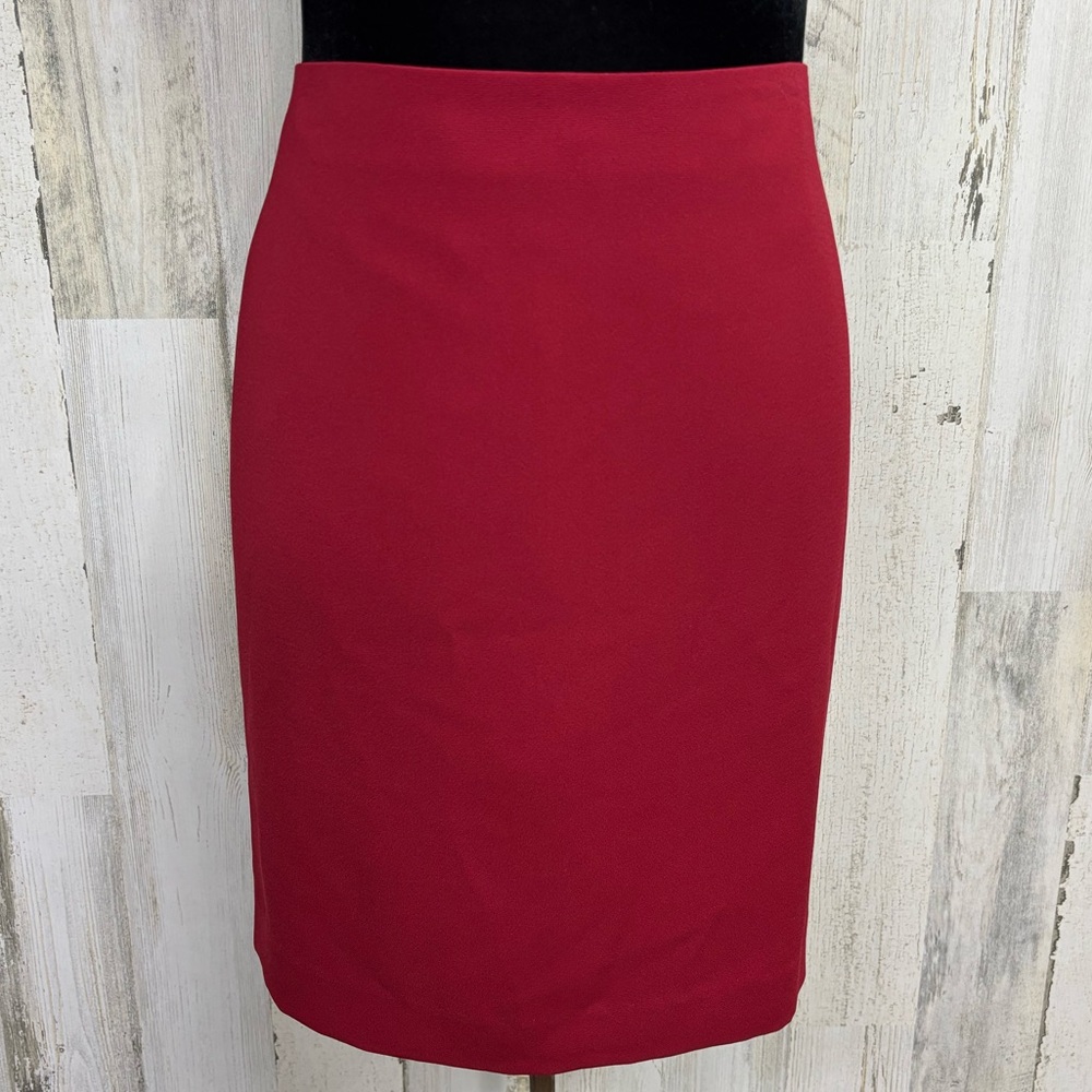 Caché Vintage Y2K Red Crepe‎ Pencil Skirt